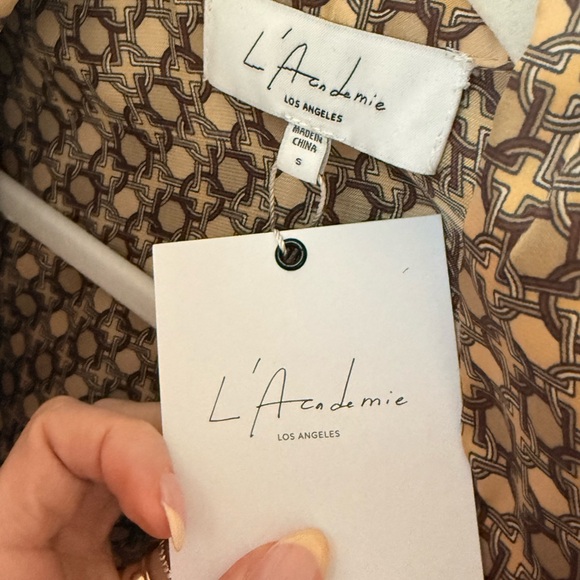 L'Academie Brown Metallic Wrap Mini Skirt - Picture 2 of 3